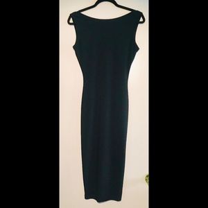 Low Back Black Midi Cocktail Dress